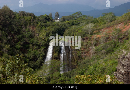 USA, Hawaii, Kauai, Wailua River State Park, cascade. (RF) Banque D'Images