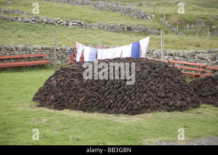 Carloway Royaume-uni Ecosse GO Blackhouses Isle Of Lewis Gearrannan Gazon Tourbe Banque D'Images