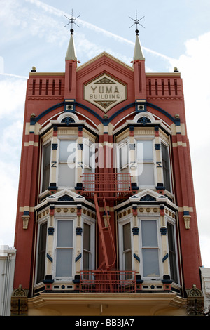 Façade du bâtiment de yuma construit en 1882 l'un des centres-villes ; 1ère structure modulaire Gaslamp quarter San Diego California usa Banque D'Images