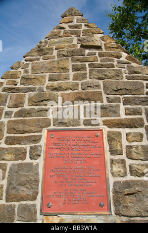 Le Canada, la Nouvelle-Écosse, l'île du Cap-Breton, Baddeck. Musée Alexander Graham Bell, Lieu historique national. Monument de Bell. Banque D'Images