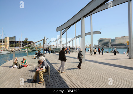 Rambla de Mar à Barcelone, Espagne Banque D'Images