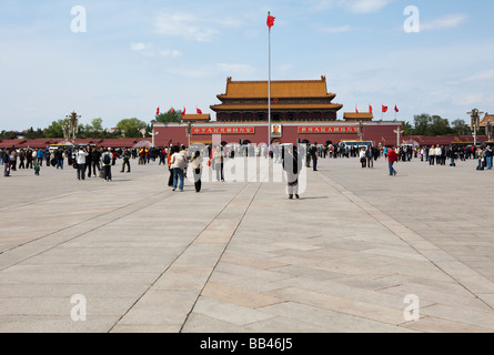 La porte de Tiananmen est vu de la Place Tienanmen à Pékin, Chine Banque D'Images