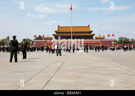 La porte de Tiananmen est vu de la Place Tienanmen à Pékin, Chine Banque D'Images