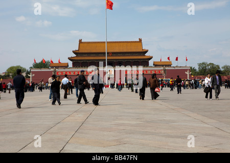 La porte de Tiananmen est vu de la Place Tienanmen à Pékin, Chine Banque D'Images