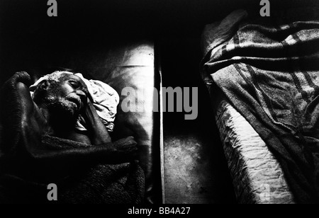 Malade de la lèpre, résident de la colonie de lépreux à Puri, en Inde. Banque D'Images