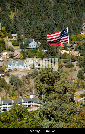 Colorado, US Hwy 550 (aka Million Dollar Highway), Ouray. Aperçu de la ville minière historique de Ouray. Banque D'Images