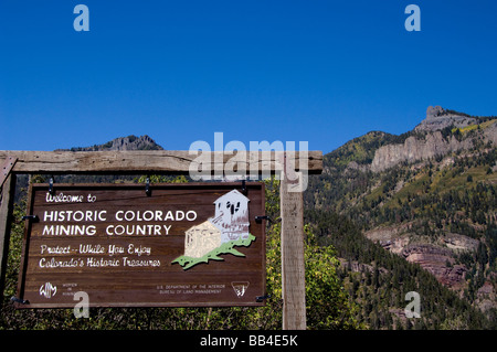 Colorado, US Hwy 550 (aka Million Dollar Highway), Ouray. San Juan Skyway, Colorado's premier Scenic Byway. Lookout Point. Banque D'Images