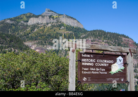 Colorado, US Hwy 550 (aka Million Dollar Highway), Ouray. San Juan Skyway, Colorado's premier Scenic Byway. Lookout Point. Banque D'Images