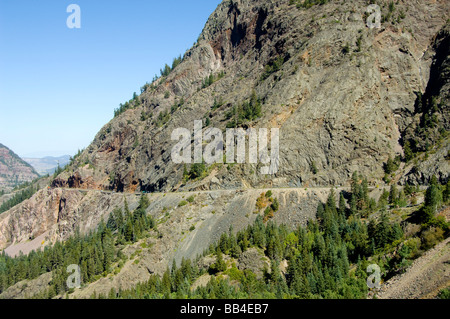 Colorado, US Hwy 550 (aka Million Dollar Highway), Ouray. San Juan Skyway, Colorado's premier Scenic Byway. Banque D'Images