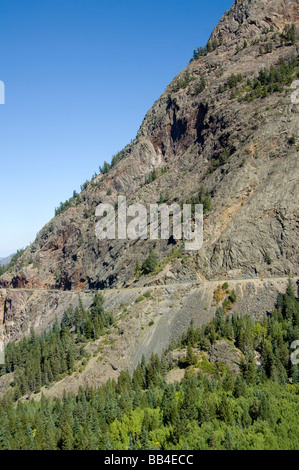 Colorado, US Hwy 550 (aka Million Dollar Highway), Ouray. San Juan Skyway, Colorado's premier Scenic Byway. Banque D'Images