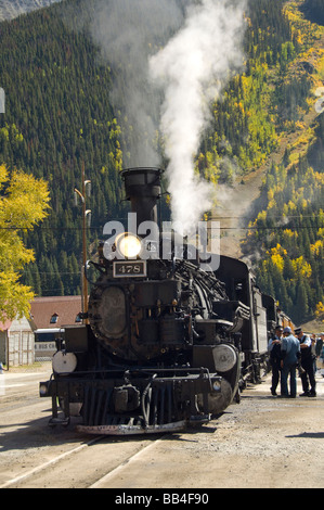 Colorado, Silverton. Le Durango & Silverton Narrow Gauge Railroad. La gare de Silverton. Banque D'Images