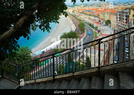 Au-dessus de la Promenade des Anglais Nice, France Banque D'Images
