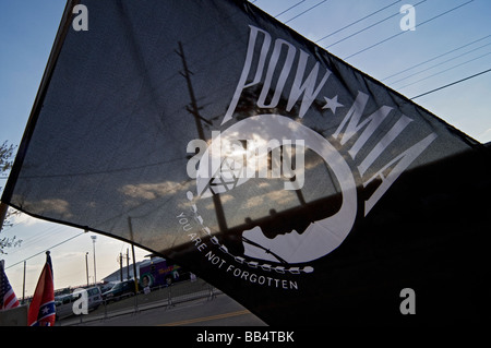 Florida Strawberry Festival Plant City en Floride POW MIA drapeau à anciens combattants handicapés stand collection Banque D'Images