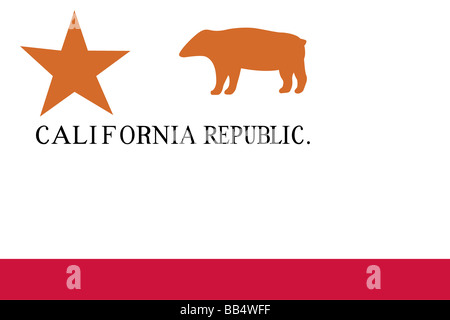 Drapeau historique des États-Unis d'Amérique. Quand les colons américains en Californie a organisé le 14 juin, République de Californie Banque D'Images