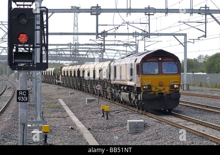 Lafarge Aggregates stone train à Rugby, en Angleterre, Royaume-Uni Banque D'Images