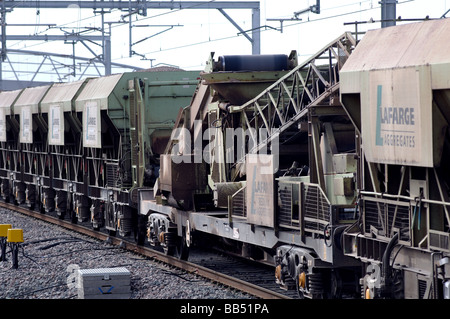 Lafarge Aggregates stone train, UK Banque D'Images