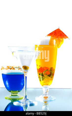 Assortiment de cocktails aux fruits Banque D'Images