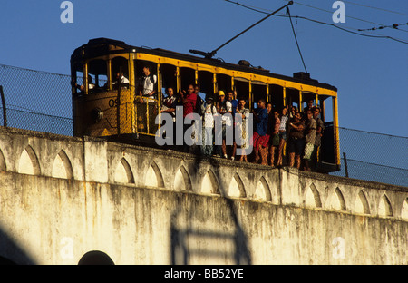 Aqueduc de passage de tramway Lapa Rio de Janeiro Brésil Banque D'Images