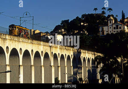 Aqueduc de passage de tramway Lapa Rio de Janeiro Brésil Banque D'Images