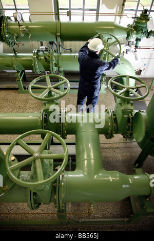 Station de pompage pour le gaz naturel, pour les gaz, Gelsenkirchen, Allemagne. Banque D'Images