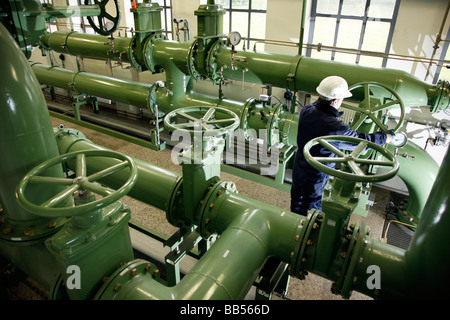 Station de pompage pour le gaz naturel, pour les gaz, Gelsenkirchen, Allemagne. Banque D'Images