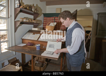 Cabinet maker's workshop à Colonial Williamsburg, Virginie. Banque D'Images