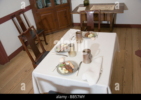 Intérieur de Wetherburn's Tavern à Colonial Williamsburg, Virginie. Banque D'Images