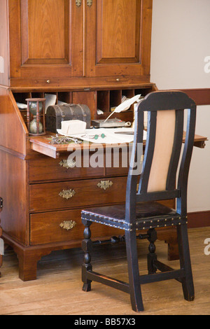 Intérieur de Wetherburn's Tavern à Colonial Williamsburg, Virginie. Banque D'Images