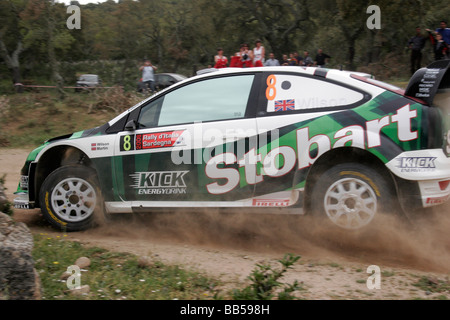 Matthew Wilson et Scott Martin pour le Stobart M-Sport Ford équipe au Championnat du Monde des Rallyes de la Sardaigne Banque D'Images