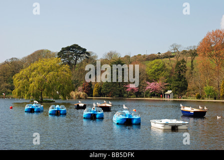 Le lac de plaisance dans le parc Coronation helston, Cornwall, Royaume-Uni Banque D'Images