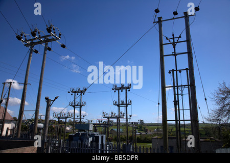 Poyntzpass 33kV station sous l'électricité Banque D'Images