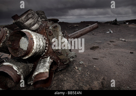 L'épave de l'avion une Superfortress RB-29A 91e Escadre de reconnaissance, 311e Division aérienne. Située sur Bleaklow, Derbyshire. Banque D'Images