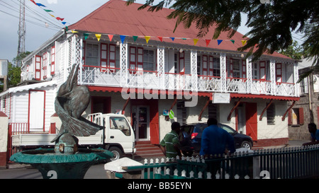 Le centre-ville de la capitale de l'île des Caraïbes Nevis Charlestown Banque D'Images