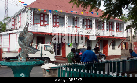 Le centre-ville de la capitale de l'île des Caraïbes Nevis Charlestown Banque D'Images