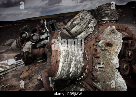 L'épave de l'avion une Superfortress RB-29A 91e Escadre de reconnaissance, 311e Division aérienne. Située sur Bleaklow, Derbyshire. Banque D'Images