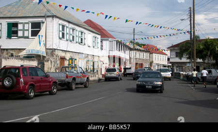 Le centre-ville de la capitale de l'île des Caraïbes Nevis Charlestown Banque D'Images