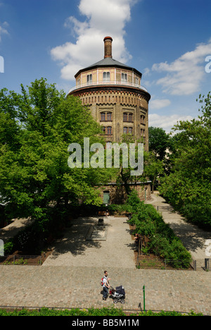 Berlin Allemagne Wasserturm Water tower brique conçu par Henry Gill et construit par l'anglais Waterworks Company (1877) à Prenzlauer Berg Banque D'Images