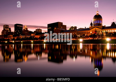 Canada, Québec, Montréal, centre-ville de la ville au crépuscule, Banque D'Images