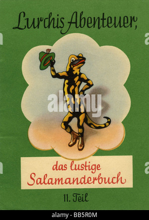 Publicité, mode, salamandre, livret, 'Lurchis Abenguer - Das lustige Salamanderbuch', partie 11, 1955, titre, Banque D'Images