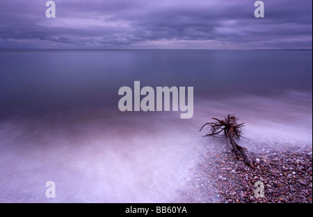 La soirée mer à Budleigh Salterton Devon dans la plage donnant sur le sud-ouest Banque D'Images