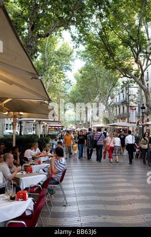 Las Ramblas à Barcelone, Espagne Banque D'Images
