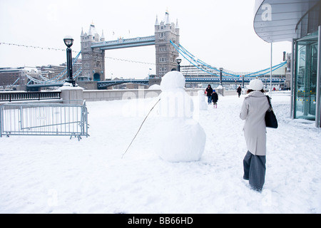 Neige de l'hiver à Londres Banque D'Images