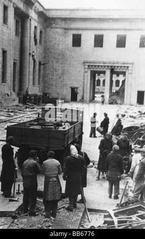 Événements, après la guerre, reconstruction, démolition de la chancellerie, travailleurs à eraway, Berlin, 26.10.1948, Banque D'Images