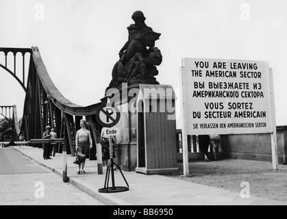 Géographie / voyages, Allemagne, Berlin, pont de Glienicke, vue, années 1950, , Banque D'Images