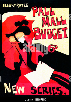 Pall Mall Budget 1894 affiche de l'Art Nouveau français illustré hebdomadaire arts magazine Banque D'Images