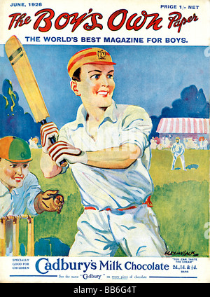 Cricket 1926 Garçons propre couverture du magazine avec une illustration d'un jeune batteur prépare à tirer Banque D'Images