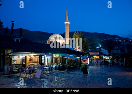 Mosquée Havadja Durak dans le quartier de Bascarsija, le vieux marché de Sarajevo, Bosnie-Herzégovine Banque D'Images