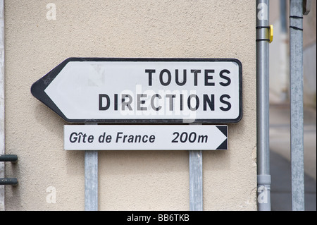 Panneau routier France Banque D'Images