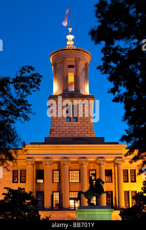 Statue d'Andrew Jackson devant le bâtiment du Capitole de l'État à Nashville, Tennessee, États-Unis Banque D'Images