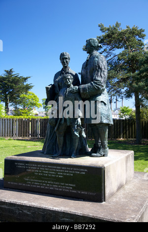 Ulster American immigration statue dans Curran Park dans le comté d'Antrim Larne en Irlande du Nord uk Banque D'Images